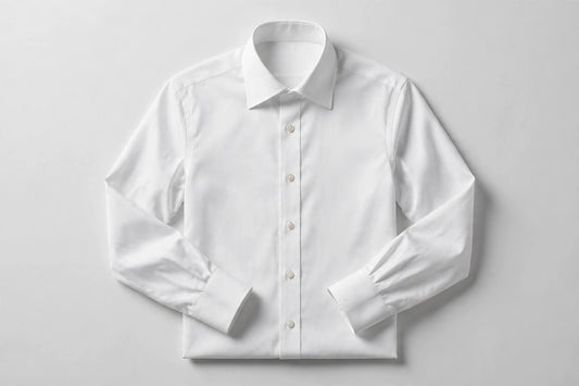 White dress shirt for men — flat lay