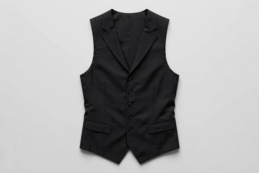 Black men's vest — front view