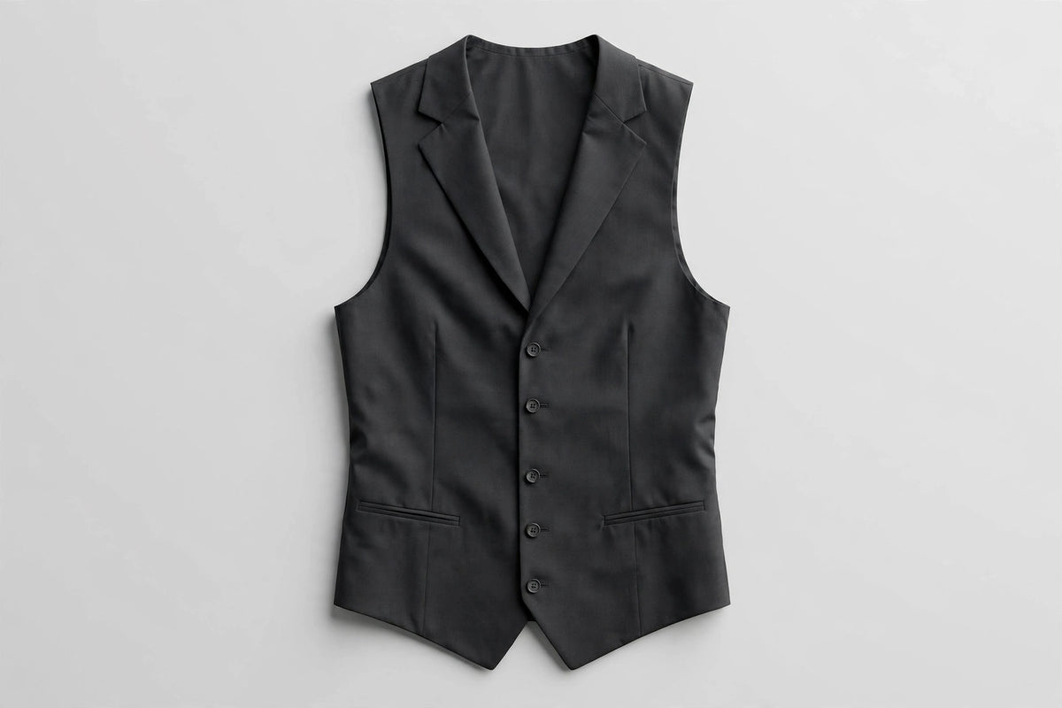 Charcoal Grey men's vest — front view