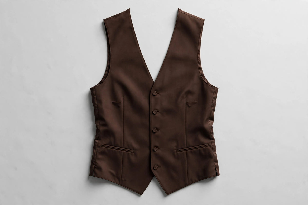 Chocolate Brown men's vest — front view