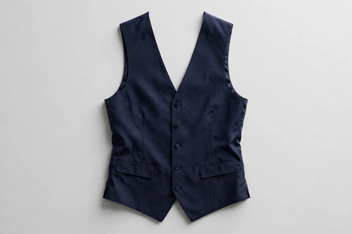 Navy Blue men's vest — front view
